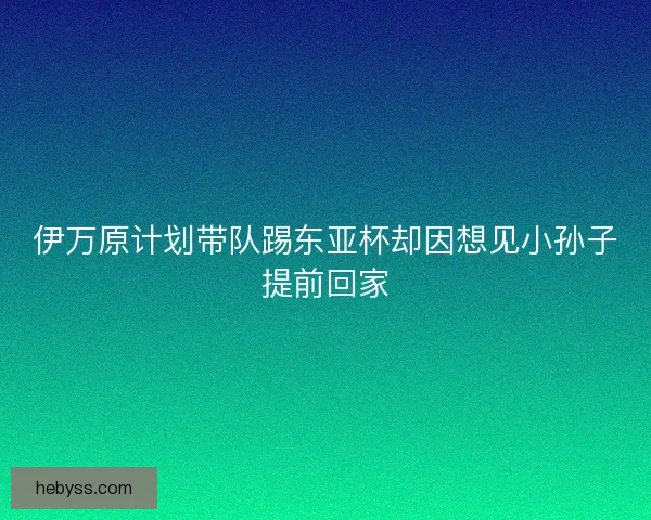 伊万原计划带队踢东亚杯却因想见小孙子提前回家 伊万原计划带队踢东亚杯却因想见小孙子提前回家