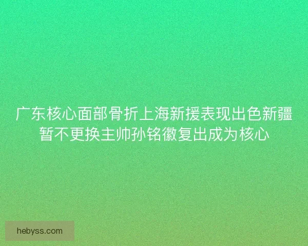 广东核心面部骨折上海新援表现出色新疆暂不更换主帅孙铭徽复出成为核心 广东核心面部骨折上海新援表现出色新疆暂不更换主帅孙铭徽复出成为核心