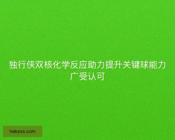 独行侠双核化学反应助力提升关键球能力广受认可 独行侠双核化学反应助力提升关键球能力广受认可