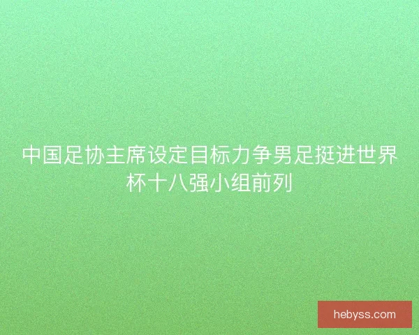 中国足协主席设定目标力争男足挺进世界杯十八强小组前列 中国足协主席设定目标力争男足挺进世界杯十八强小组前列